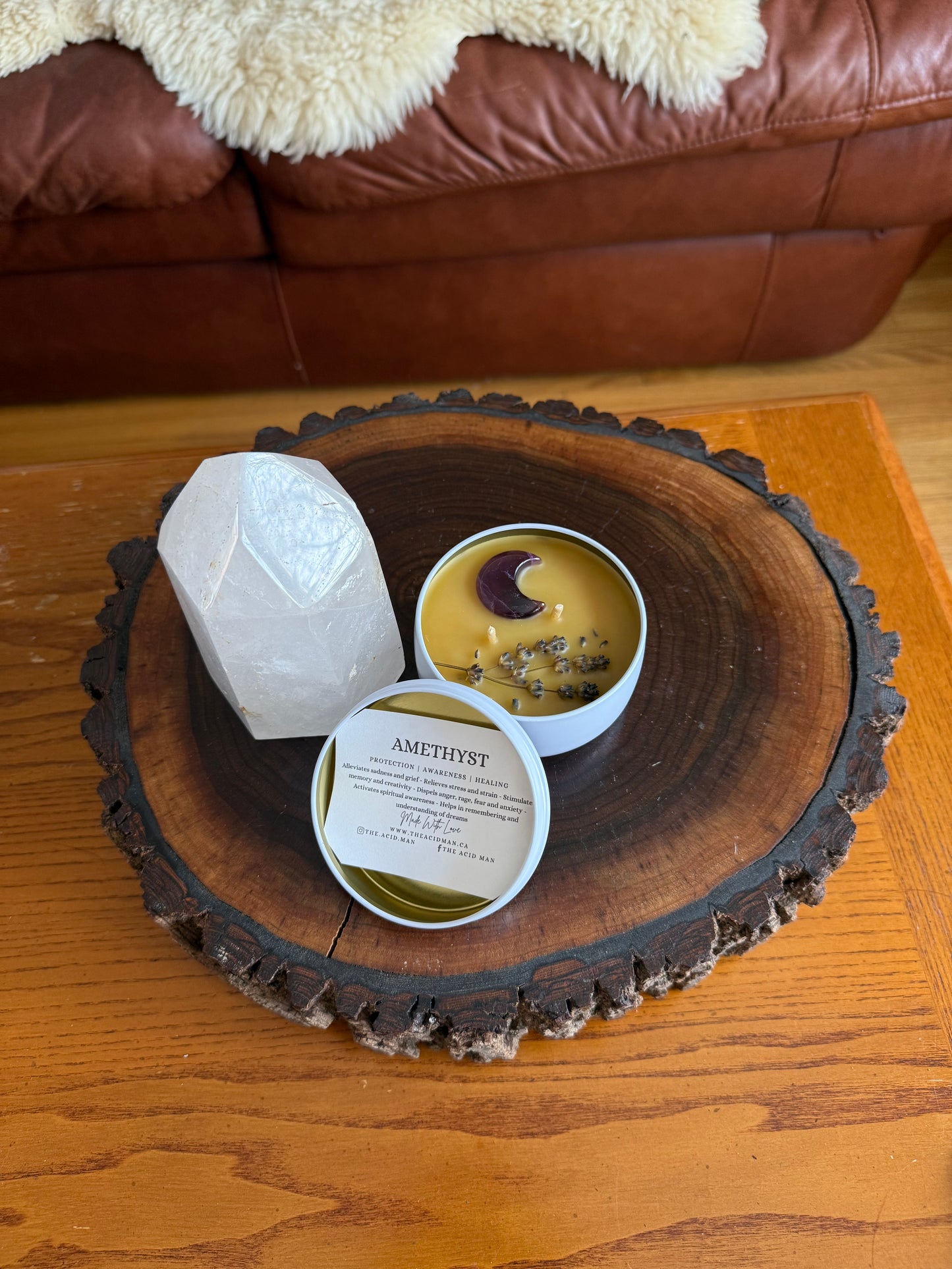 Amethyst Moon Candle