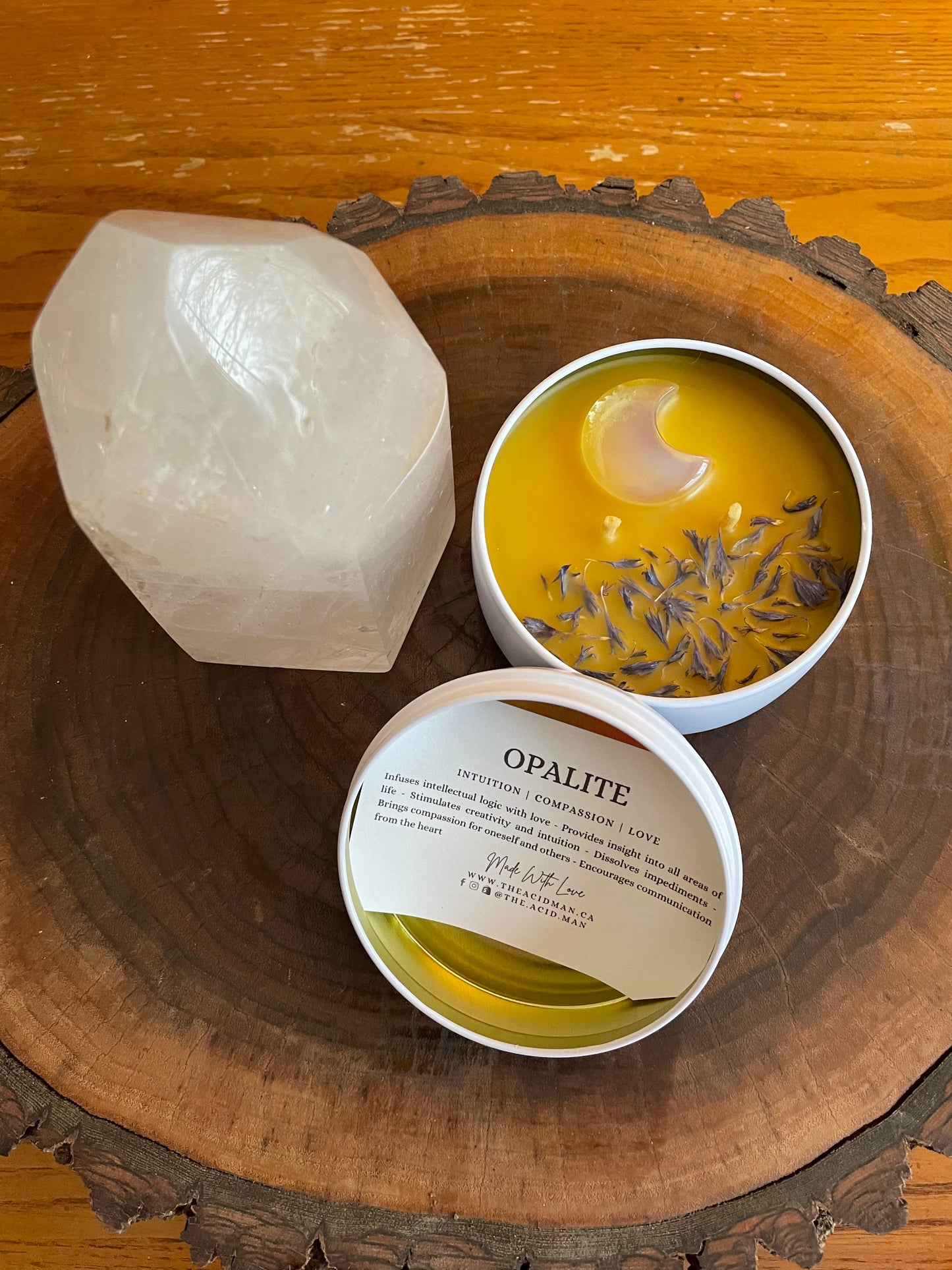 Opalite Moon Candle